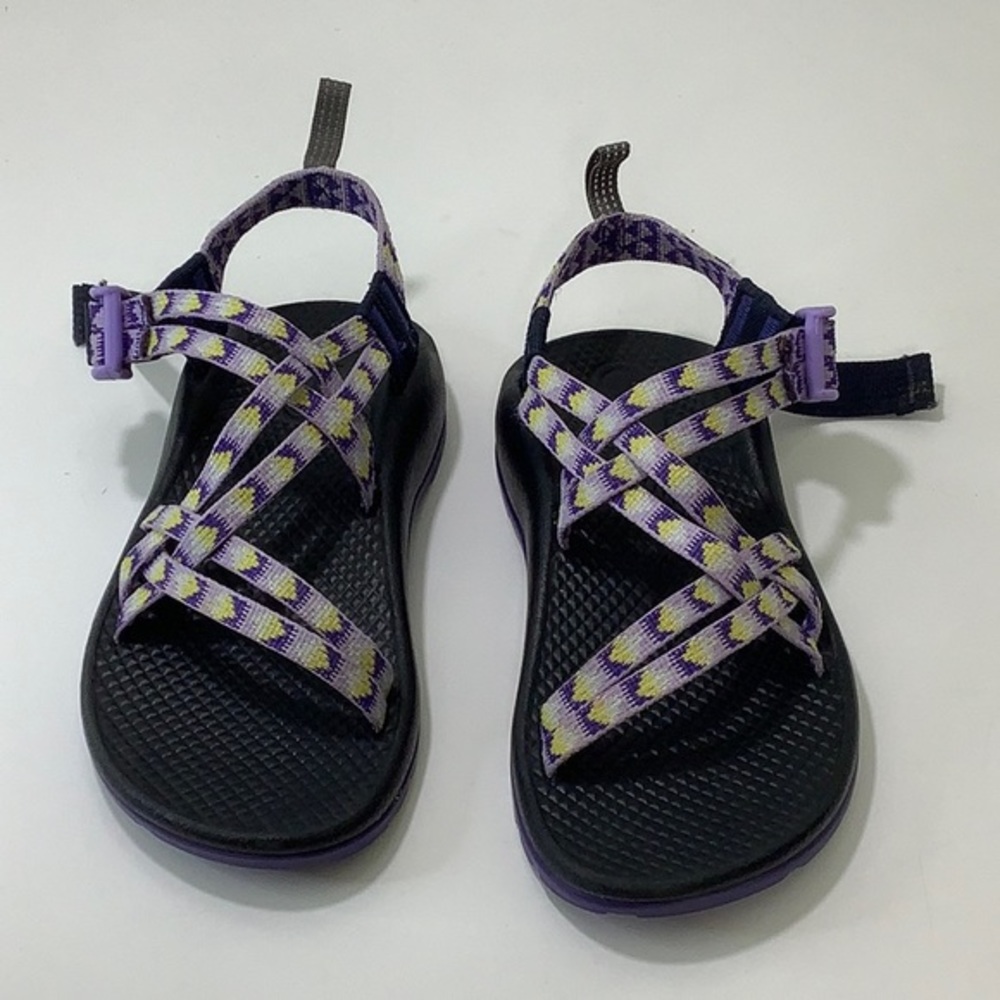 Chaco adjustable Adventure purple yellow hiking Sandals ZX2 size 2 EUC - Picture 15 of 15
